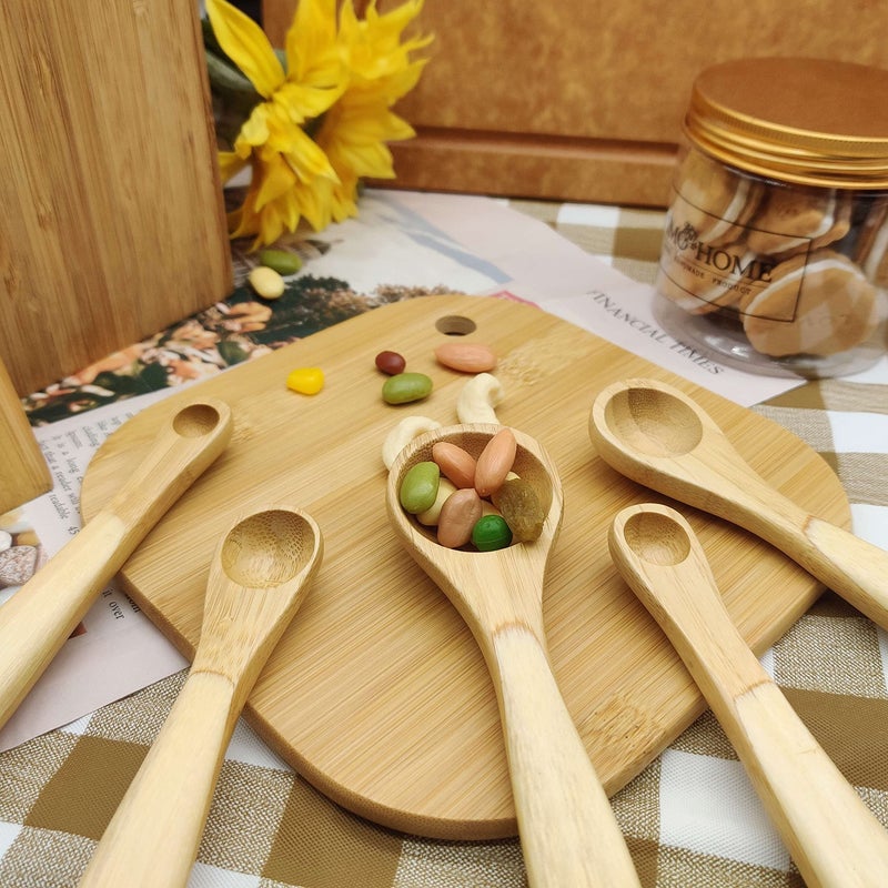 Youkoo kitchen Kitchen Bamboo Wood Measuring Spoons for Measuring Dry and Liquid Ingredients, Pack of 5 - Image 5